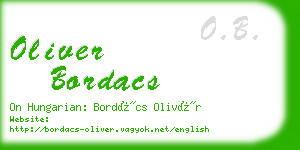 oliver bordacs business card